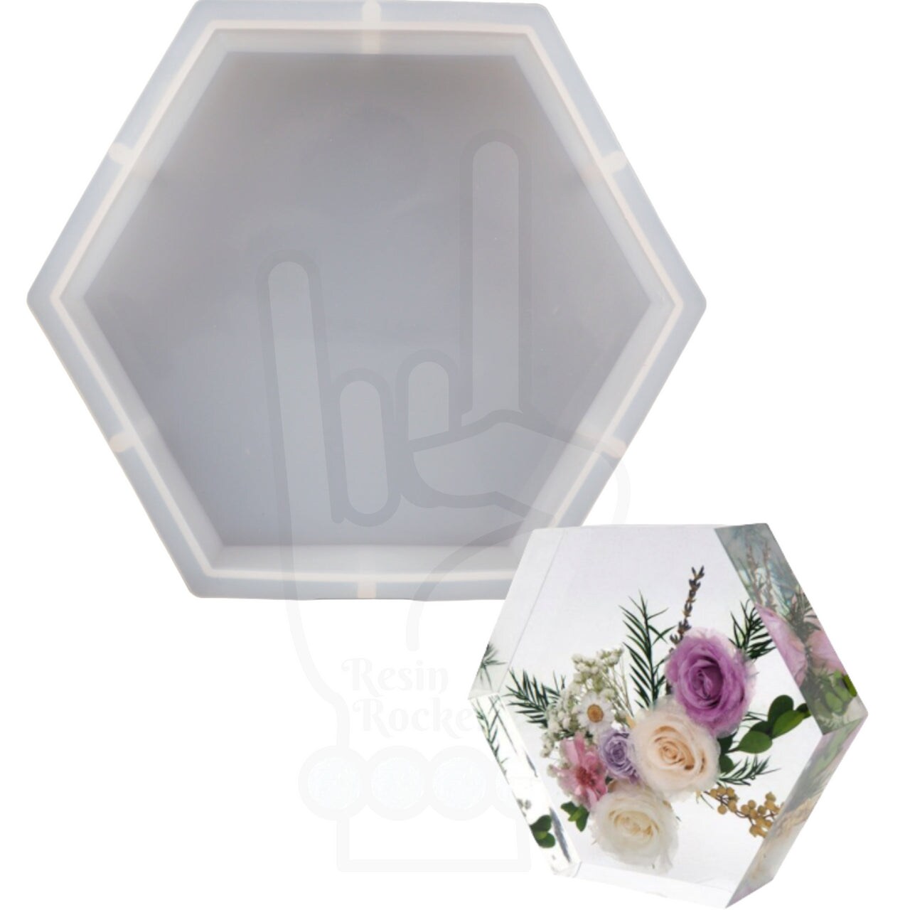 Deep Pour Hexagon Bookend Preservation Transparent Silicone Mold for Epoxy Resin Art